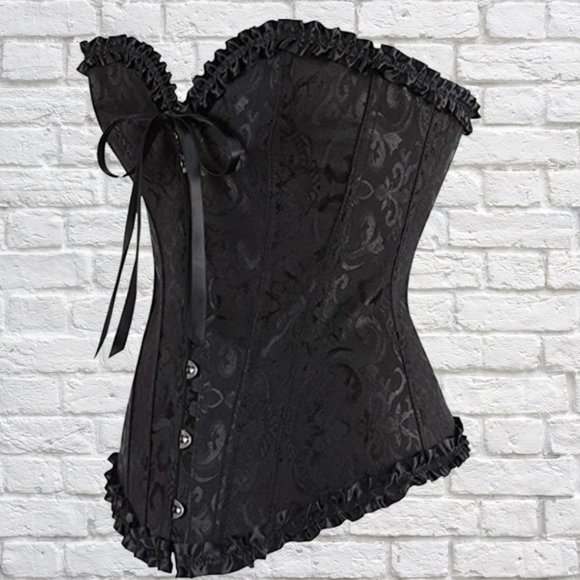 Lace-Up Boned Overbust Corset Bustier Lingerie Sexy Bodyshaper NWT - Picture 3 of 5